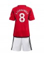 Manchester United Bruno Fernandes #8 Kotipaita Lasten 2023-24 Lyhythihainen (+ shortsit)